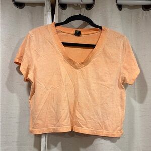 Wild Fable Light Orange V-Neck Crop Top